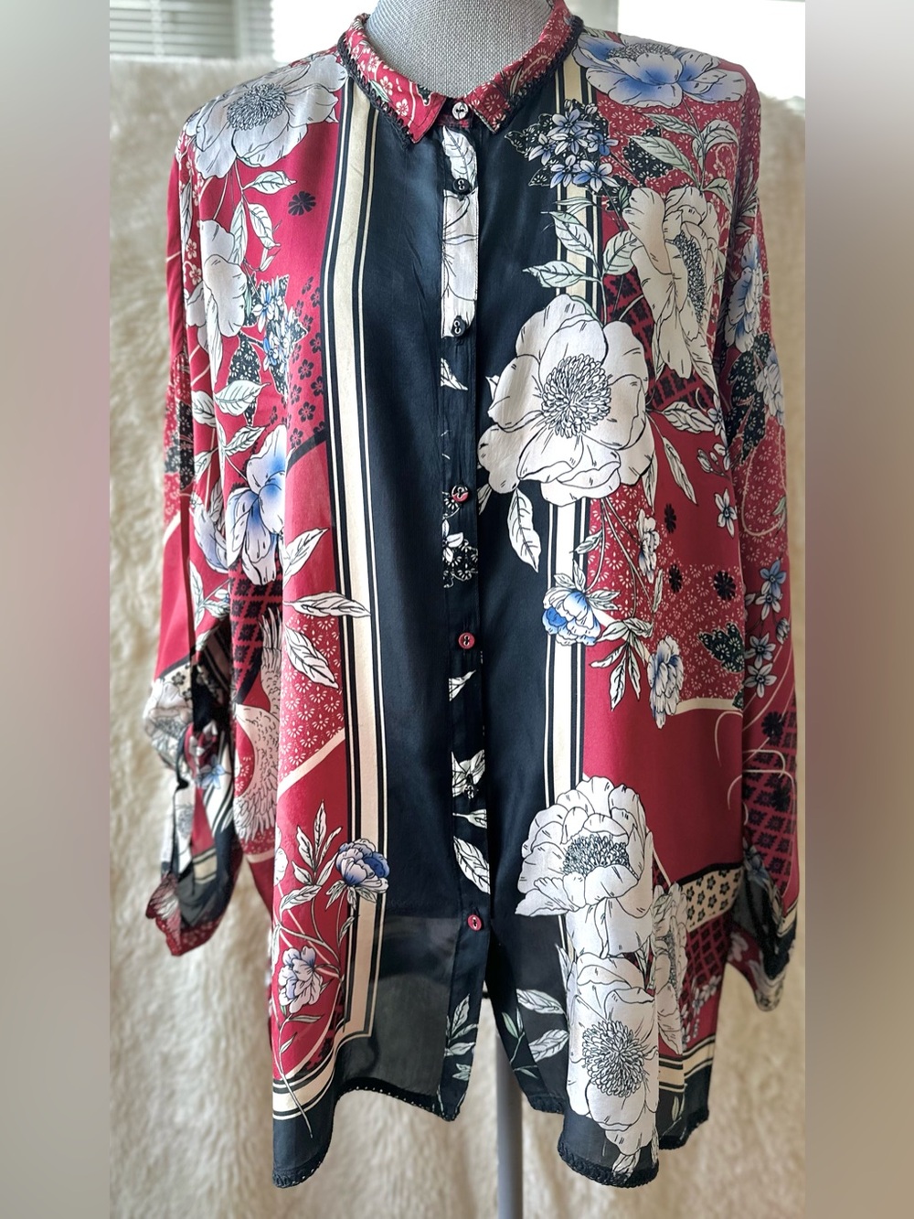 Johnny Was Crane Mallory Silk Shirt